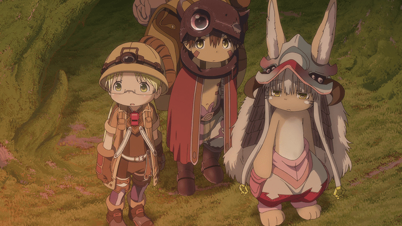 Riko, Reg, and Nanachi in Made in Abyss