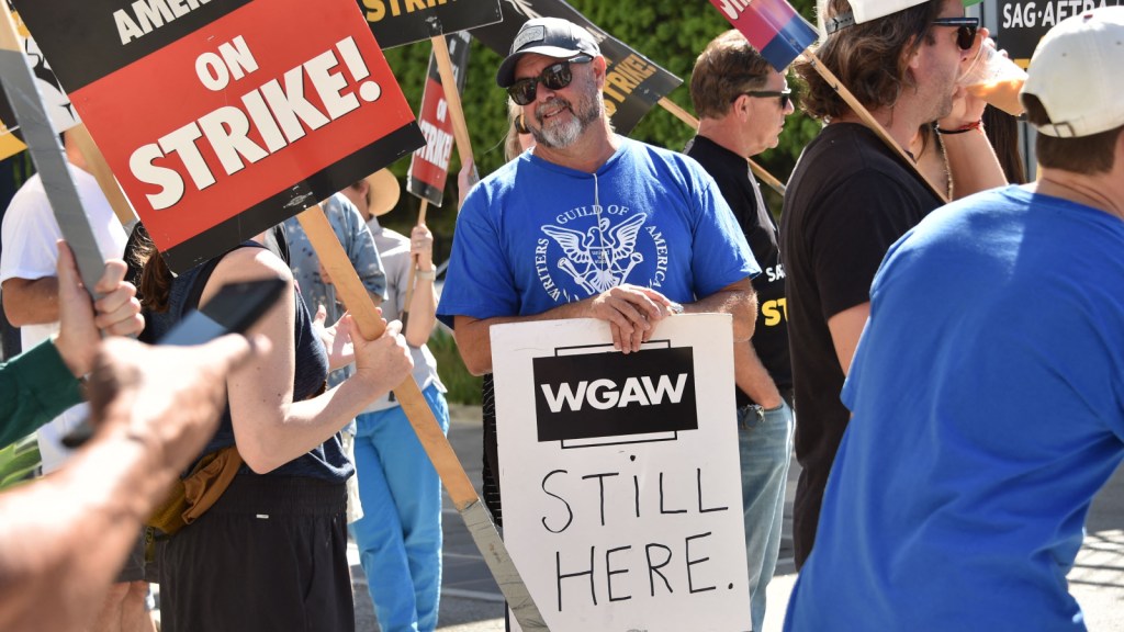 Striking Writers Guild of America (WGA) members