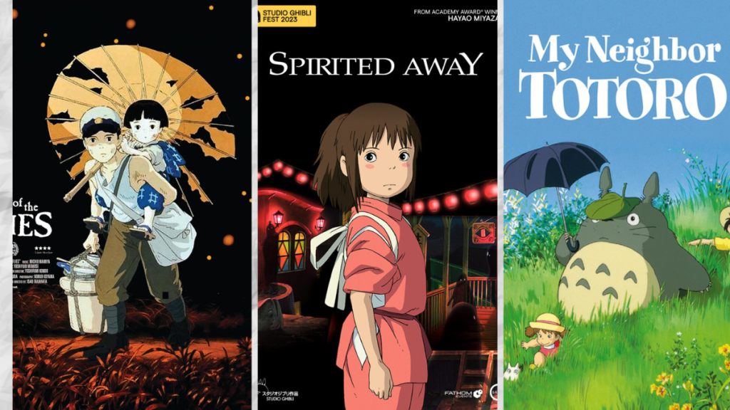 Grave of the Fireflies, Spirited Away and My neighbor Totoro