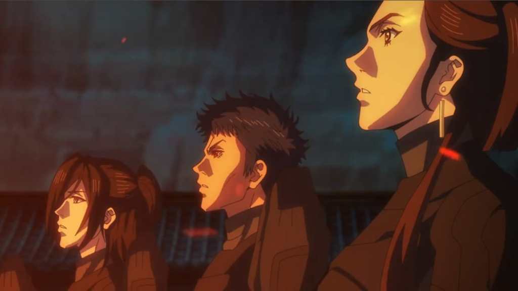 Zai, Higan, and Mari in Ninja Kamui episode 4