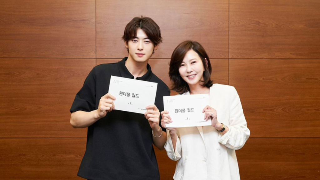 Wonderful World actors Cha Eun-Woo and Kim Nam-Joo