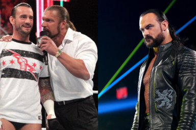 WWE's CM Punk, Drew McIntyre and Triple H