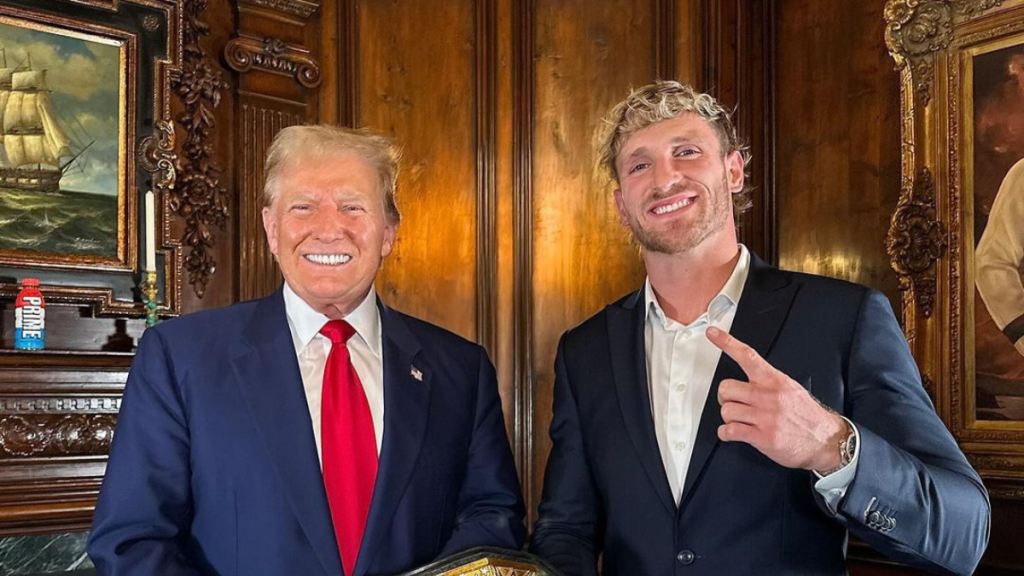 WWE Superstar Logan Paul and 45th U.S. President Donald Trump