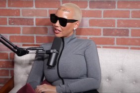 Amber Rose forehead tattoo say