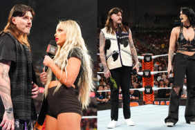 WWE Superstars Liv Morgan, Rhea Ripley and Dominik Mysterio