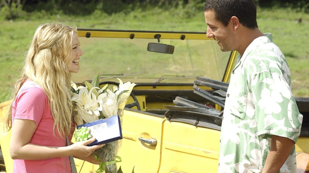 Drew Barrymore and Adam Sandler in 50 First Dates.