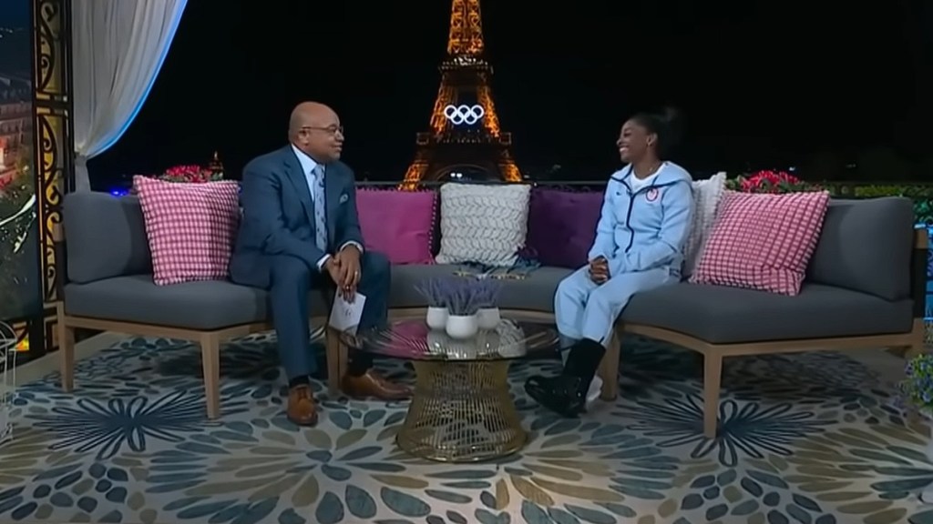 Simone Biles Boot Injury Injured Hurt 2024 Paris Olympics Today Interview