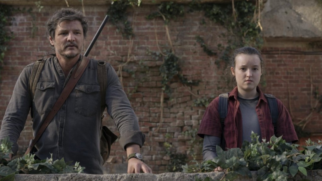 Pedro Pascal and Bella Ramsey in The Last of Us.