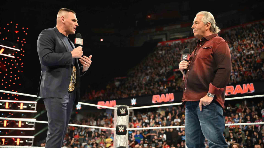 WWE World Heavyweight Champion Gunther and Bret Hart on WWE RAW