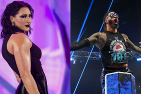 WWE RAW Superstars Rhea Ripley and Jey Uso