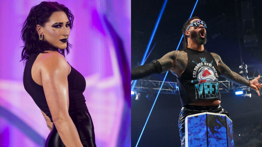 WWE RAW Superstars Rhea Ripley and Jey Uso