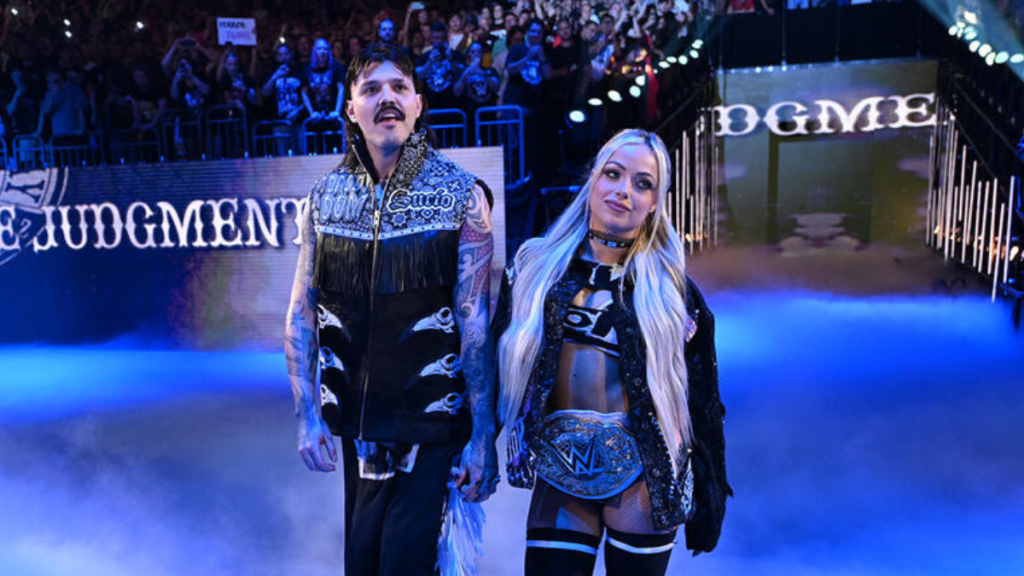 Dominik Mysterio and Liv Morgan at WWE Bash in Berlin