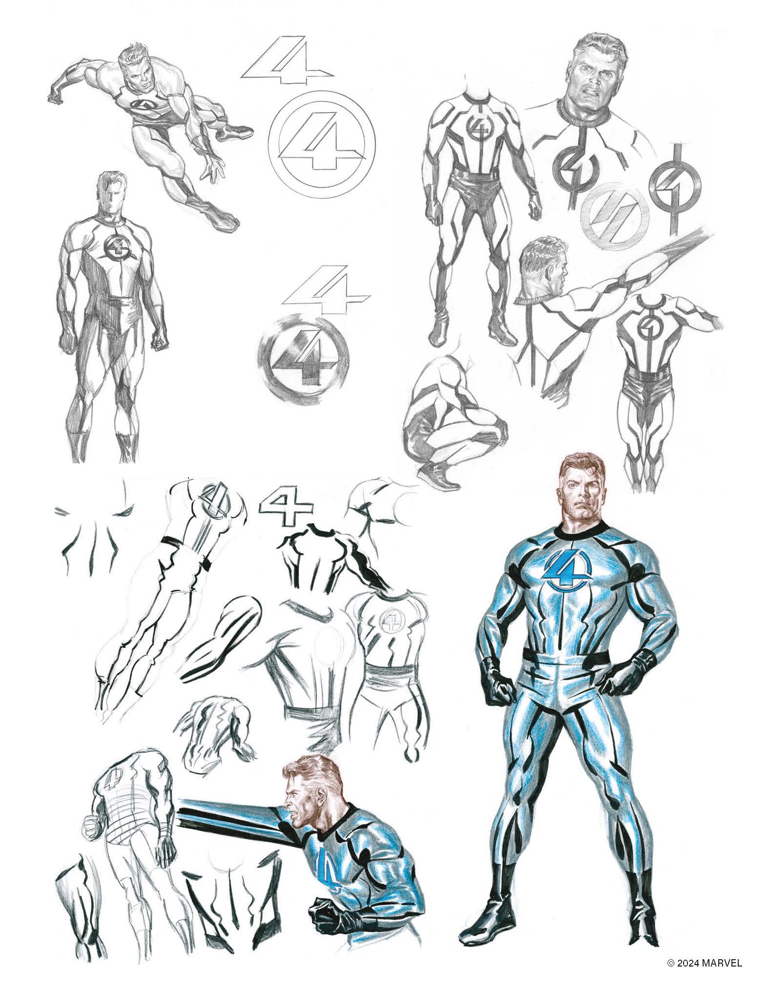 Exclusive Fantastic Four Art Showcases Alex Ross’ Costume Sketches for Full Circle Graphic Novel