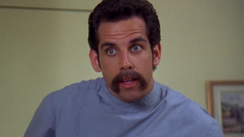 Ben Stiller menacingly stares in Happy Gilmore.