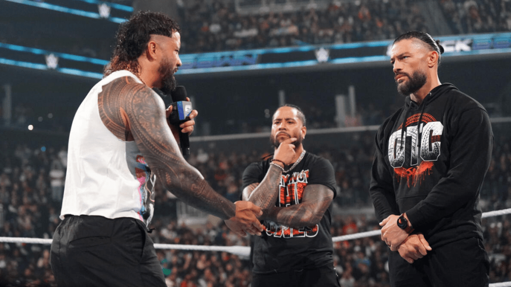 WWE's Jey Uso have reunited with The Bloodline members Roman Reigns and Jimmy Uso