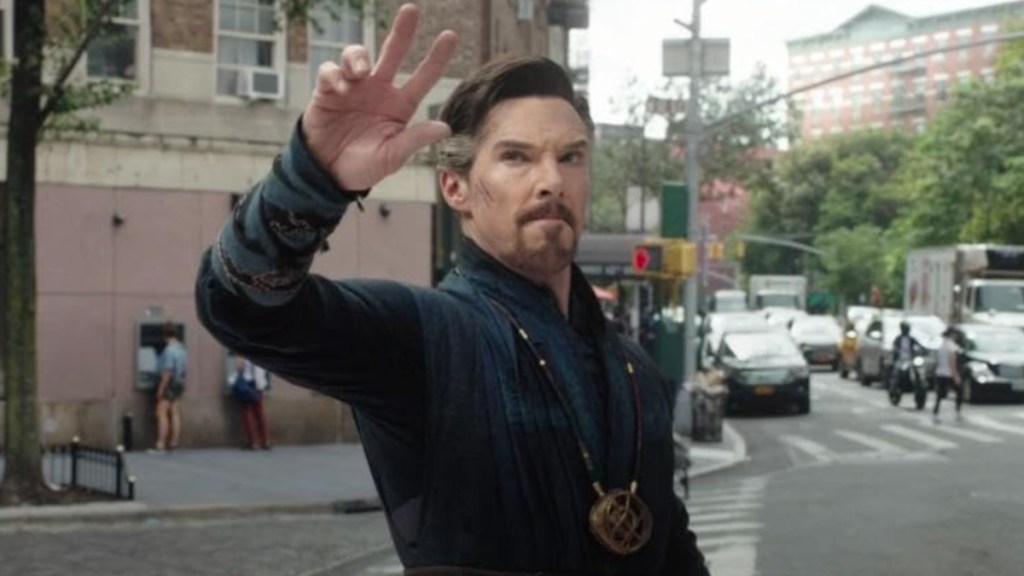 Benedict Cumberbatch wields his hand as Doctor Strange.