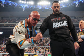 WWE Superstars The Rock and Roman Reigns before WrestleMania 40