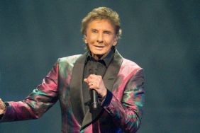 Singer Barry Manilow performs on stage during his last Sugar Land concert on August 28, 2024 in Sugar Land, Texas.