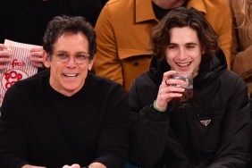 timothee chalamet ben stiller knicks game