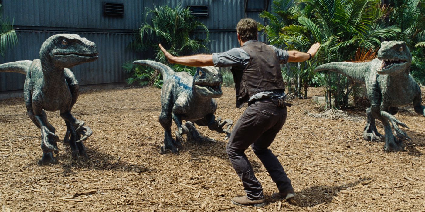 Velociraptors in JURASSIC WORLD (2015)