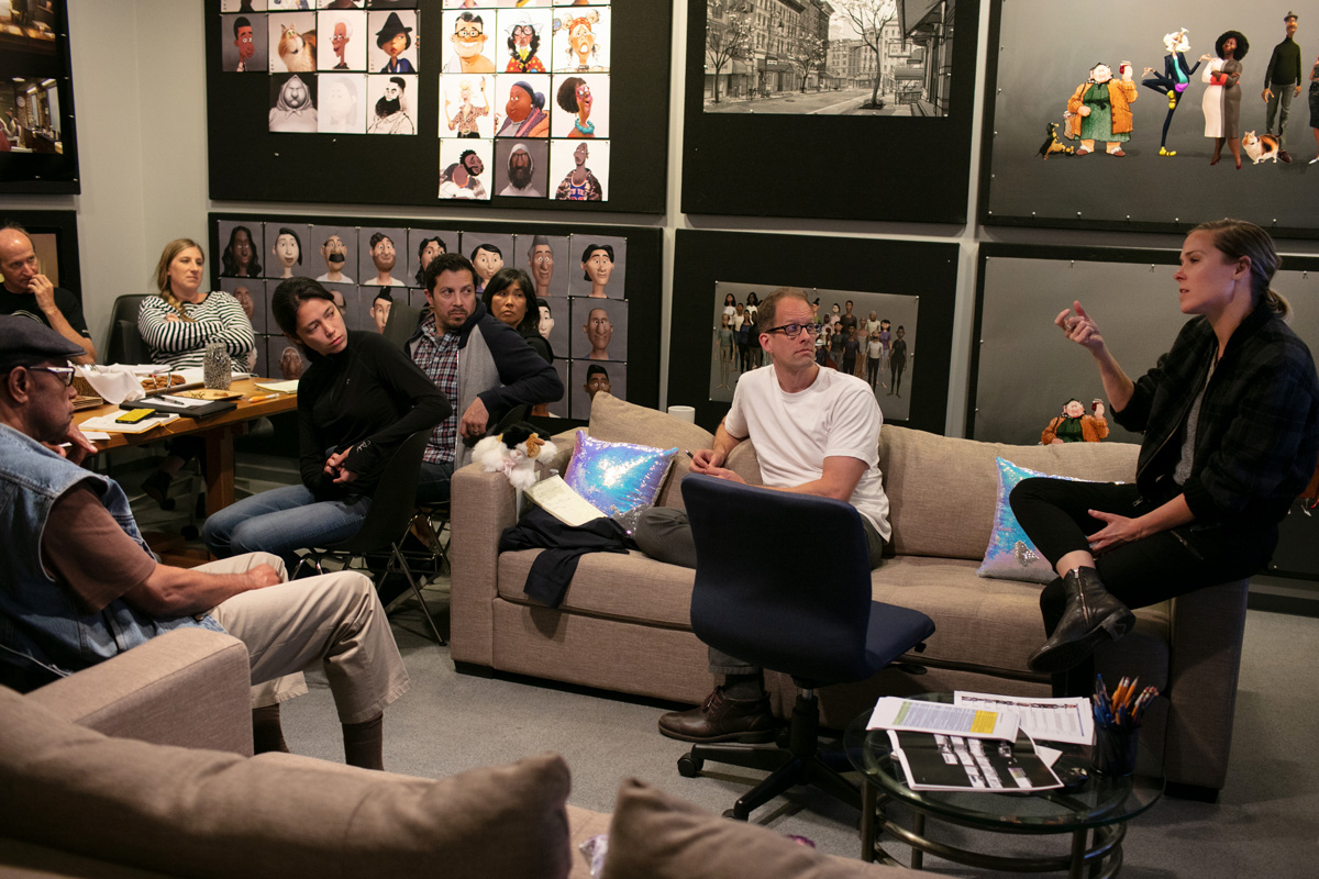 Filmmakers and key members of the crew meet with consultants for "Soul" on April 29, 2019 at Pixar Animation Studios in Emeryville, Calif. (Photo by Deborah Coleman / Pixar)